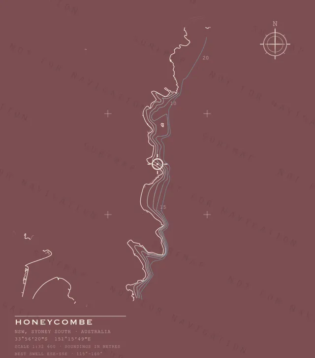 Honeycombe chart, the full artwork printed on the back
