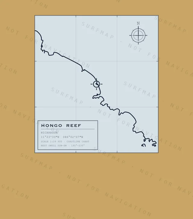 Hongo Reef chart, the full artwork printed on the back