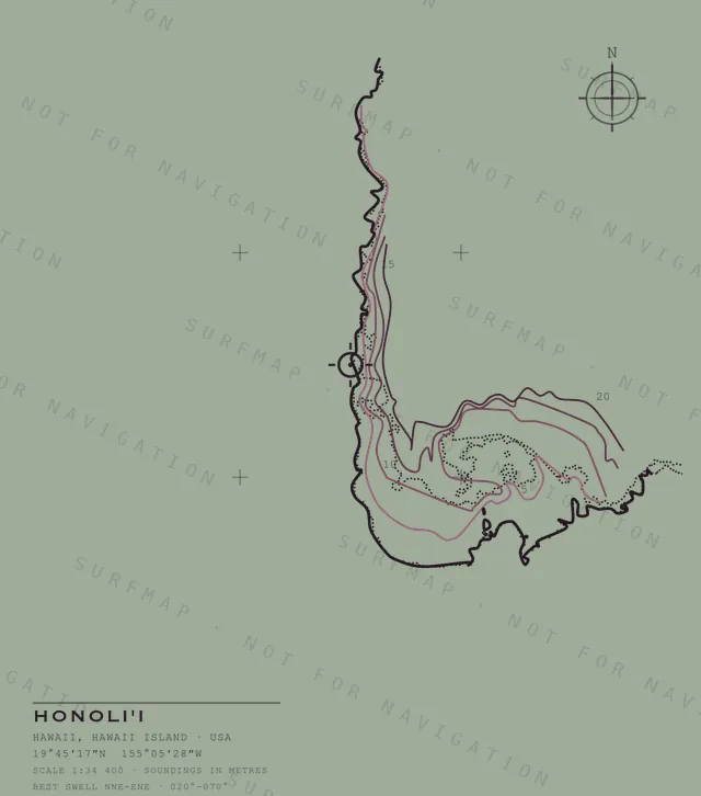 Honoli'i chart, the full artwork printed on the back
