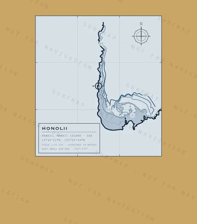 Honolii chart, the full artwork printed on the back