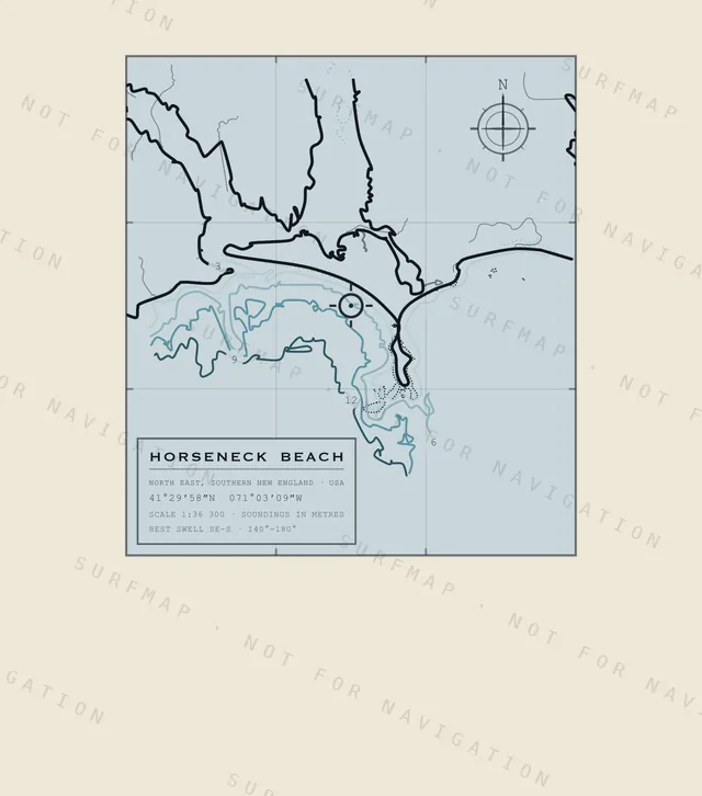 Horseneck Beach chart, the full artwork printed on the back