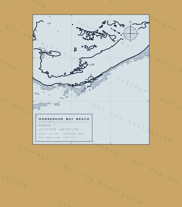 Horseshoe Bay Beach chart, the full artwork printed on the back
