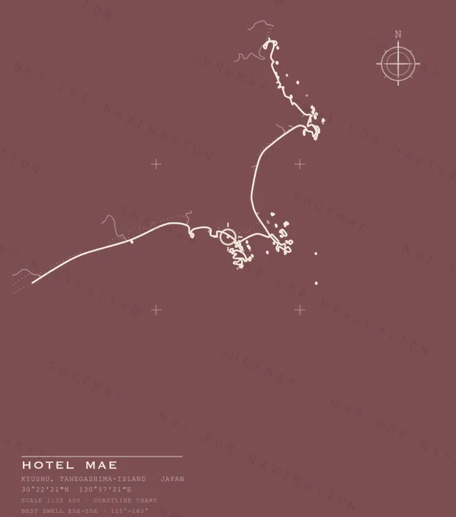 Hotel Mae chart, the full artwork printed on the back