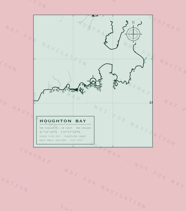 Houghton Bay chart, the full artwork printed on the back
