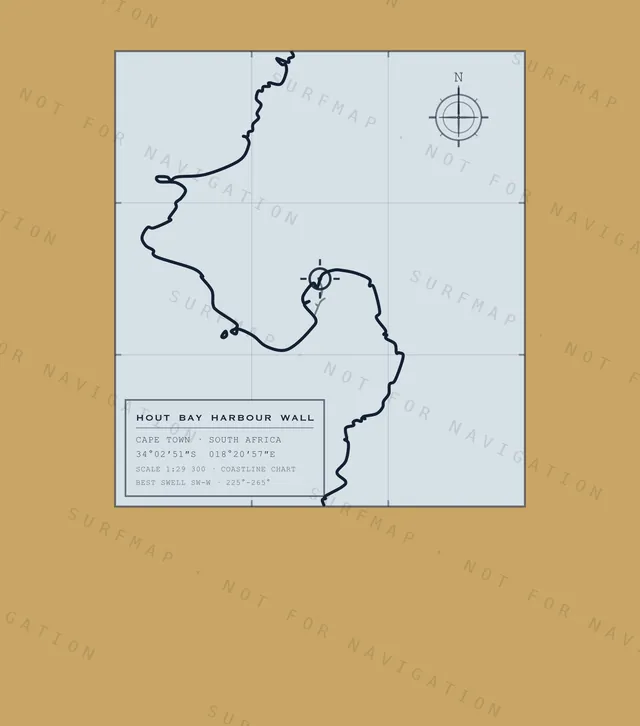 Hout Bay Harbour Wall chart, the full artwork printed on the back