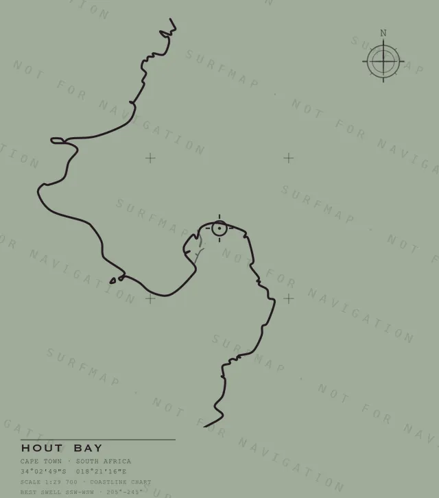 Hout Bay chart, the full artwork printed on the back