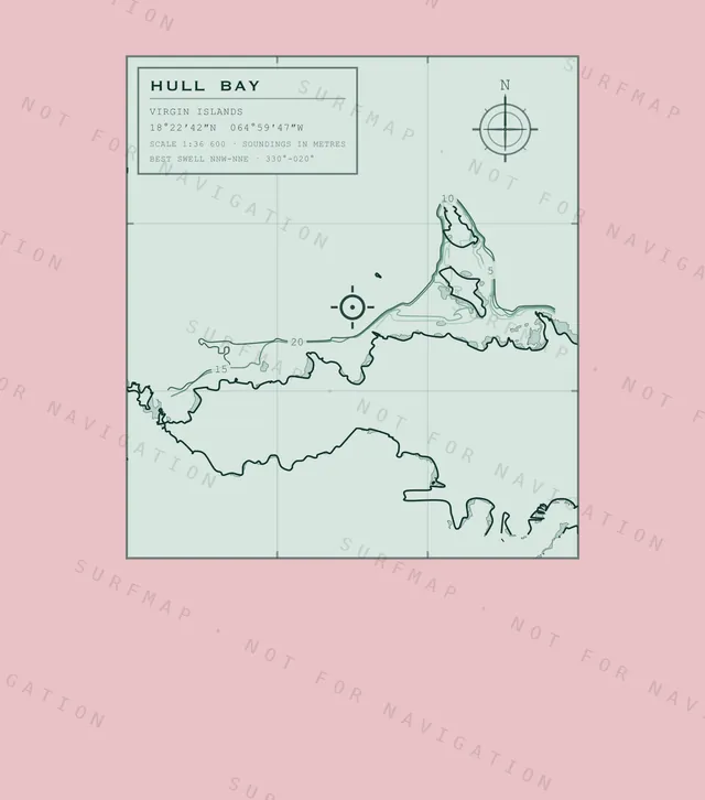 Hull Bay chart, the full artwork printed on the back