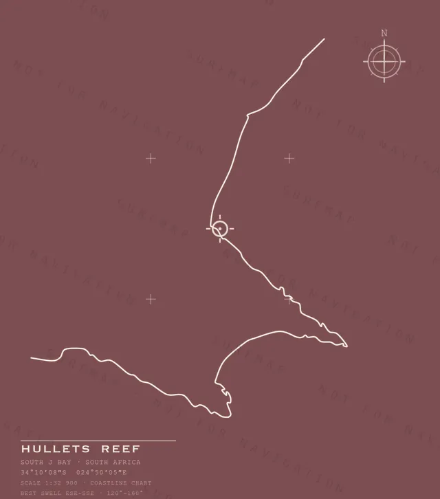 Hullets Reef chart, the full artwork printed on the back