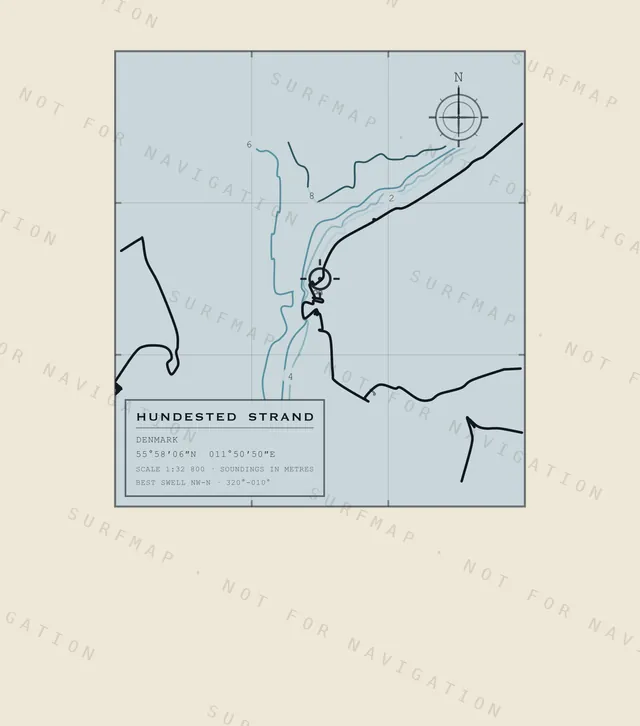 Hundested Strand chart, the full artwork printed on the back
