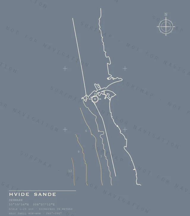 Hvide Sande chart, the full artwork printed on the back