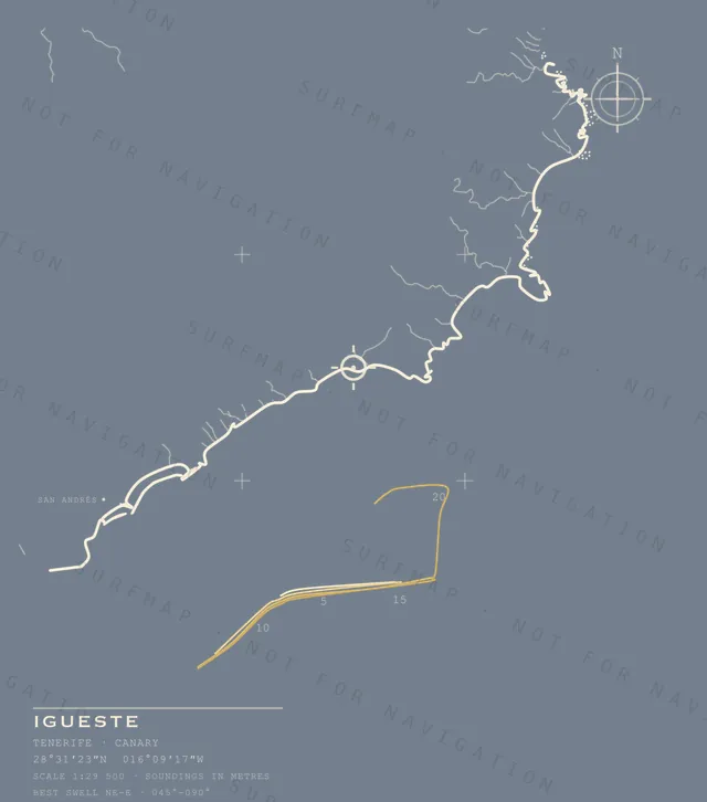 Igueste chart, the full artwork printed on the back