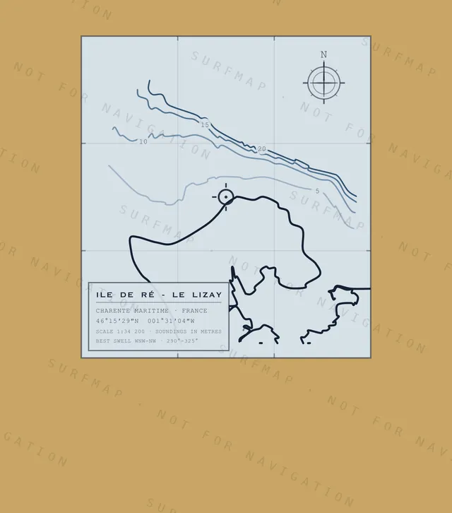 Ile de Ré - Le Lizay chart, the full artwork printed on the back
