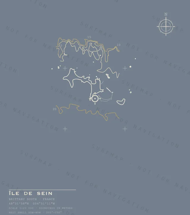 Île de Sein chart, the full artwork printed on the back