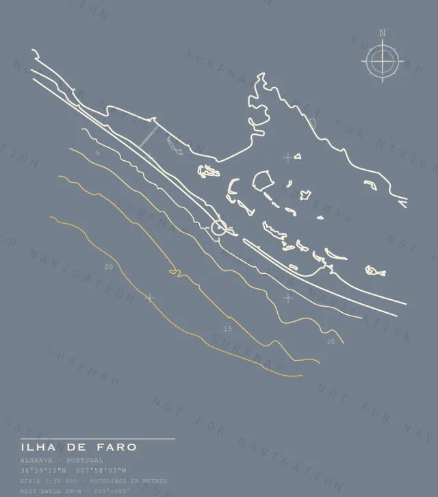 Ilha de Faro chart, the full artwork printed on the back