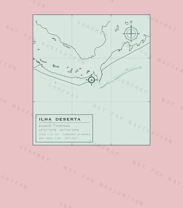 Ilha Deserta chart, the full artwork printed on the back