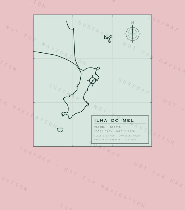 Ilha do Mel chart, the full artwork printed on the back