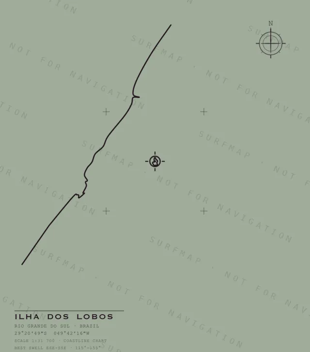 Ilha dos Lobos chart, the full artwork printed on the back
