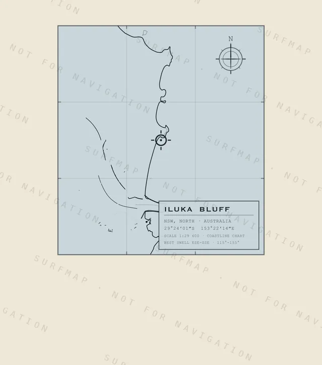 Iluka Bluff chart, the full artwork printed on the back