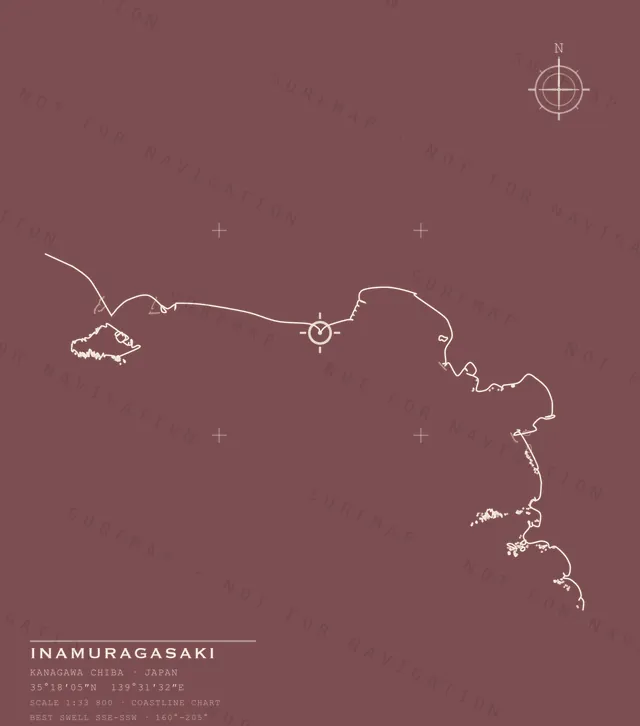 Inamuragasaki chart, the full artwork printed on the back