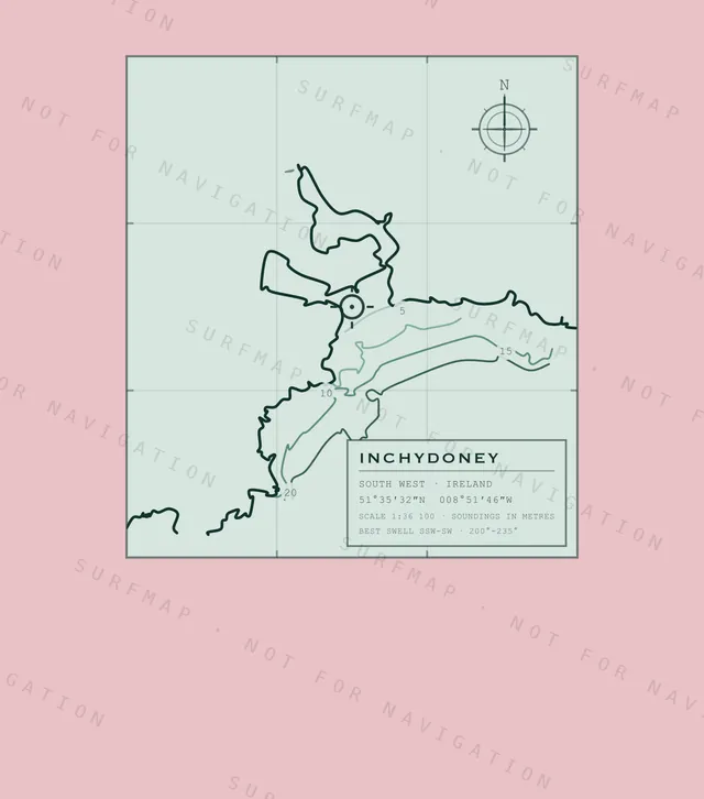 Inchydoney chart, the full artwork printed on the back