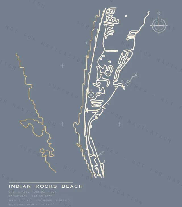 Indian Rocks Beach chart, the full artwork printed on the back