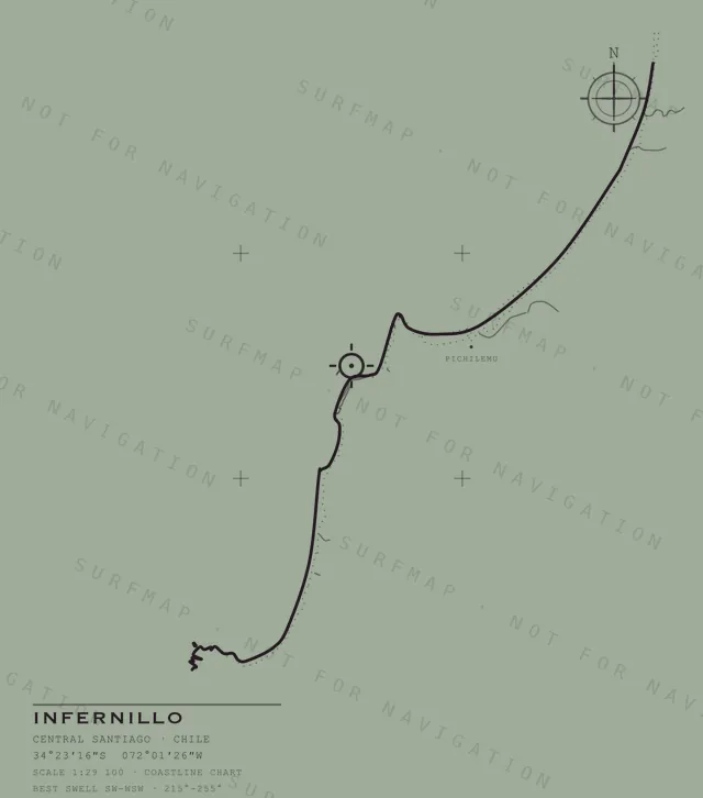 Infernillo chart, the full artwork printed on the back