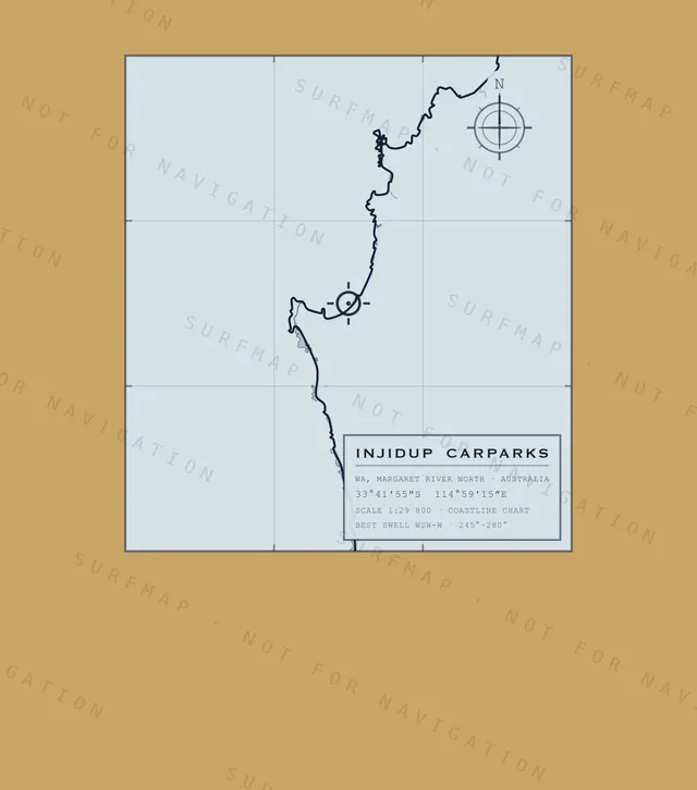 Injidup Carparks chart, the full artwork printed on the back