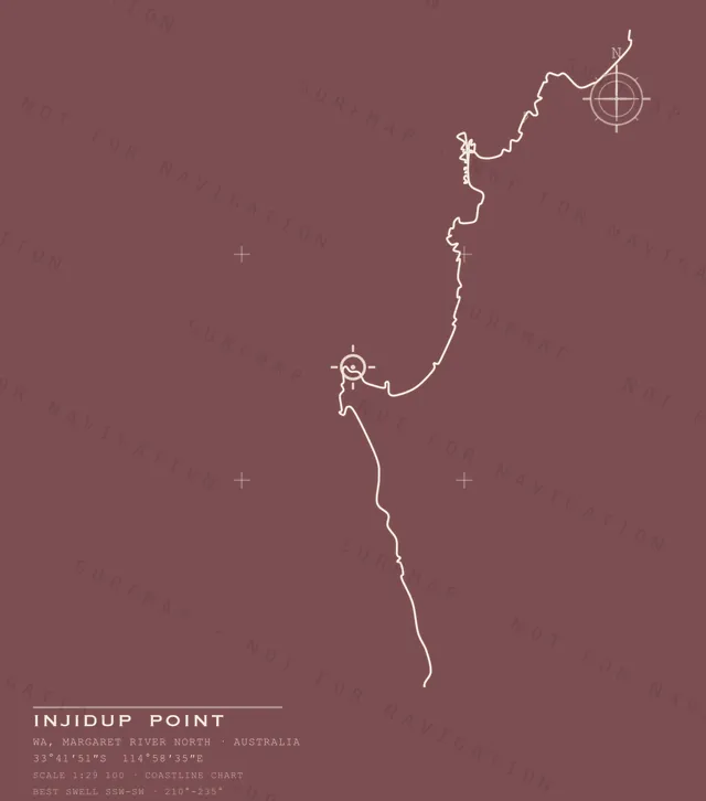 Injidup Point chart, the full artwork printed on the back