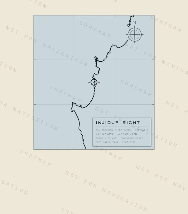 Injidup Right chart, the full artwork printed on the back