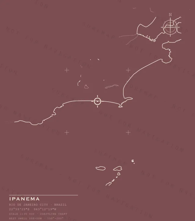 Ipanema chart, the full artwork printed on the back