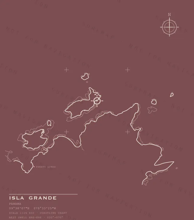 Isla Grande chart, the full artwork printed on the back