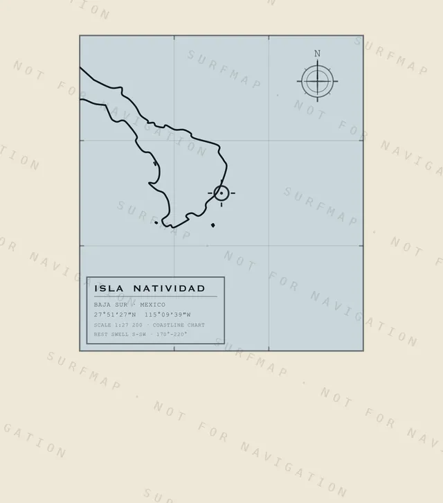 Isla Natividad chart, the full artwork printed on the back