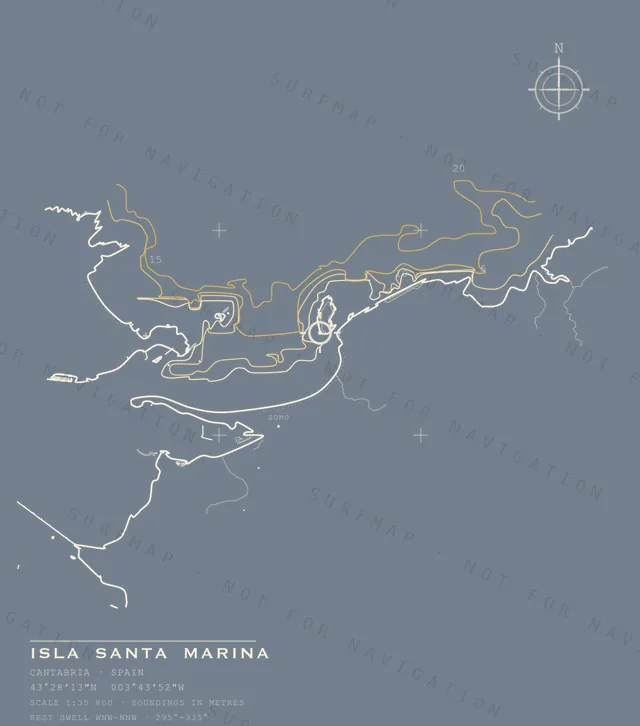 Isla Santa Marina chart, the full artwork printed on the back