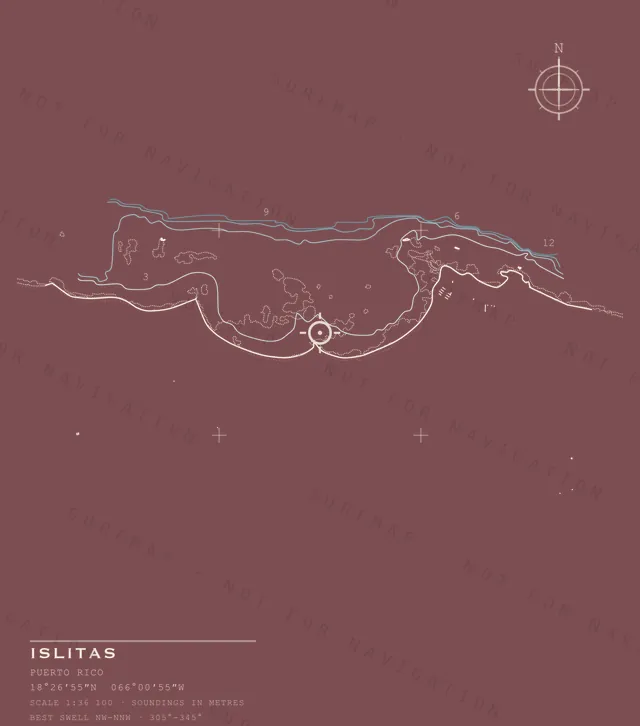 Islitas chart, the full artwork printed on the back