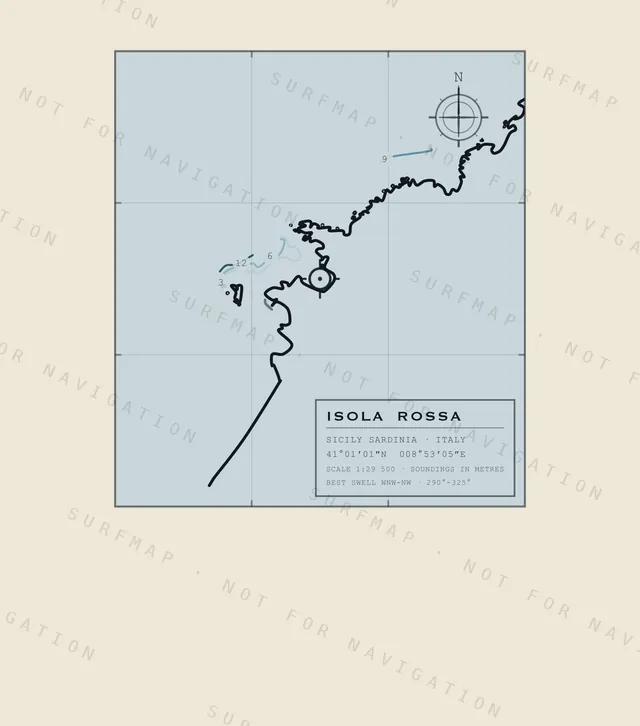 Isola Rossa chart, the full artwork printed on the back