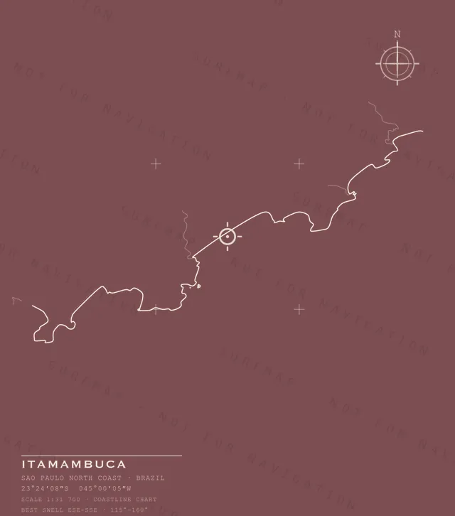 Itamambuca chart, the full artwork printed on the back