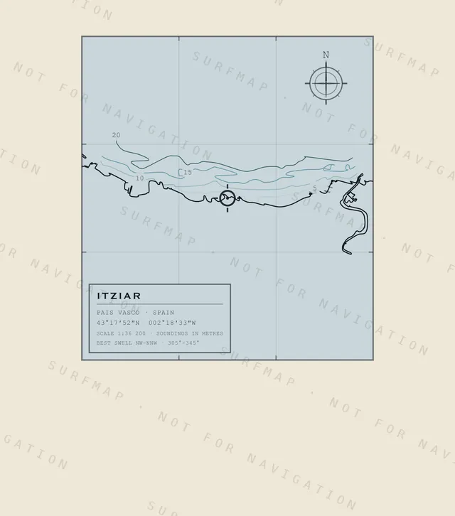 Itziar chart, the full artwork printed on the back