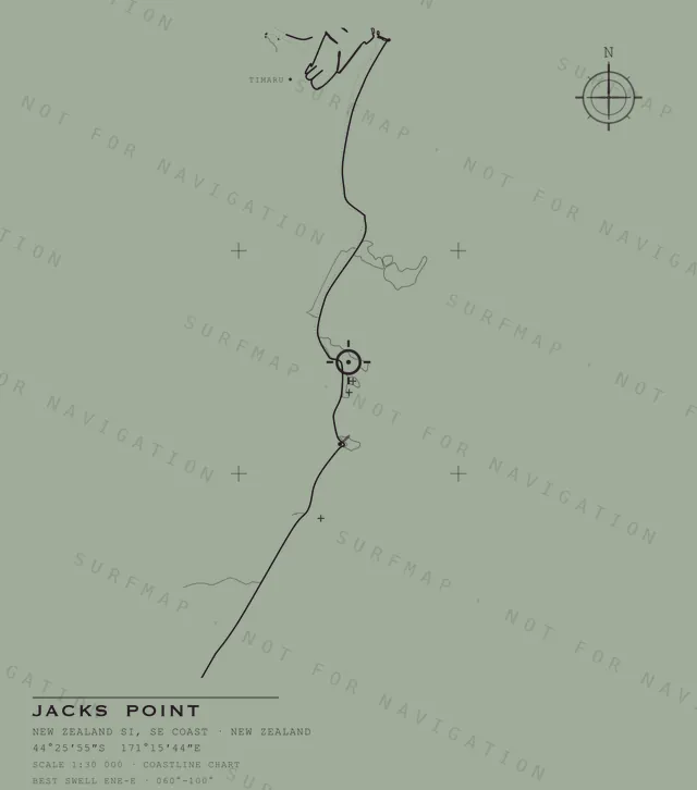 Jacks Point chart, the full artwork printed on the back