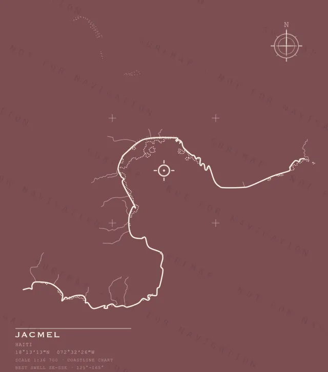 Jacmel chart, the full artwork printed on the back