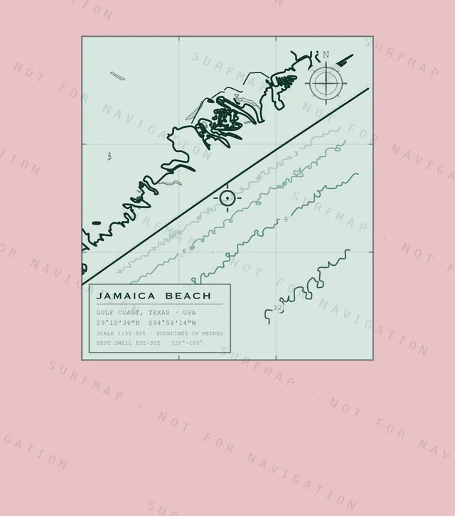 Jamaica Beach chart, the full artwork printed on the back
