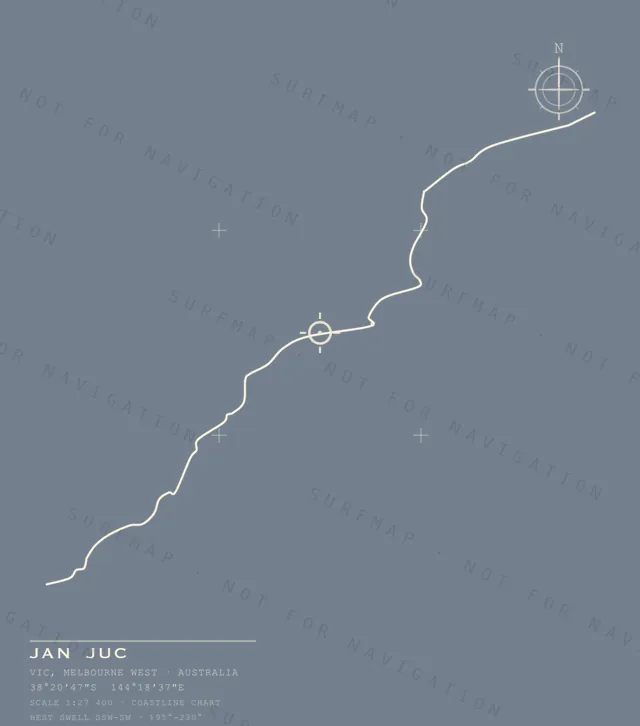 Jan Juc chart, the full artwork printed on the back