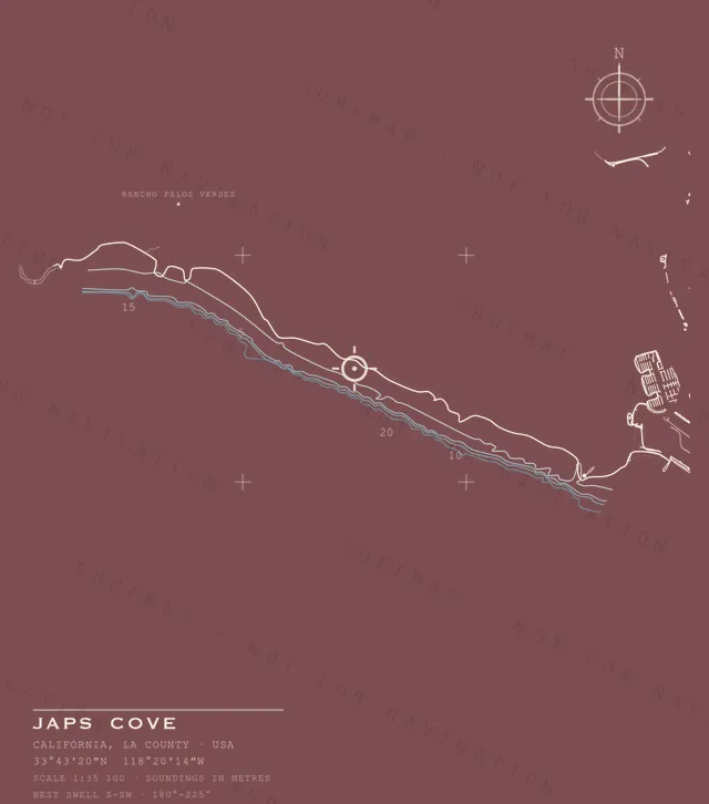 Japs Cove chart, the full artwork printed on the back