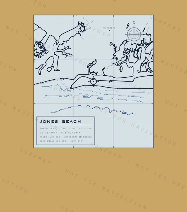 Jones Beach chart, the full artwork printed on the back