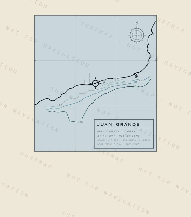 Juan Grande chart, the full artwork printed on the back
