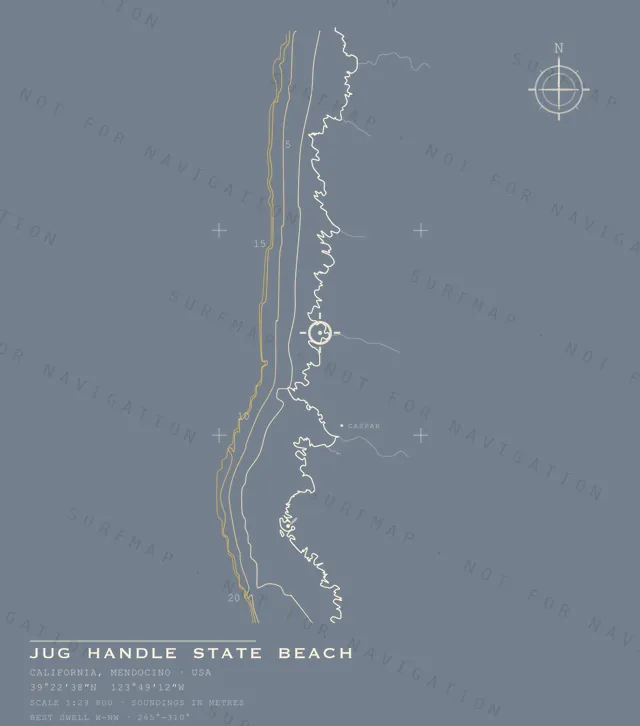 Jug Handle State Beach chart, the full artwork printed on the back