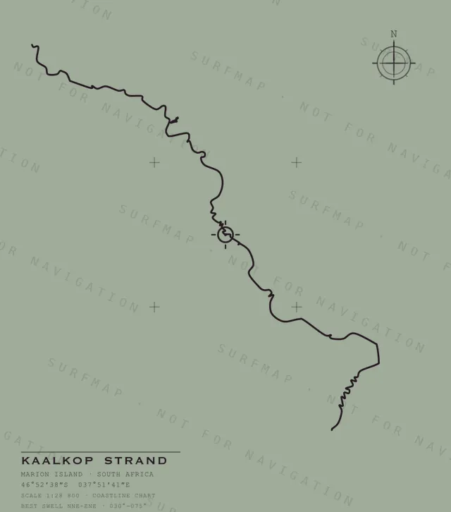 Kaalkop Strand chart, the full artwork printed on the back