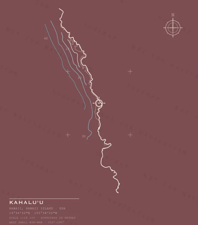 Kahalu'u chart, the full artwork printed on the back
