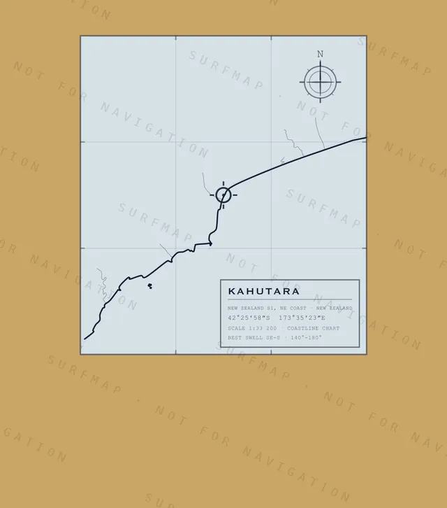 Kahutara chart, the full artwork printed on the back