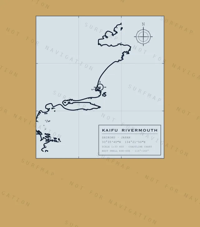 Kaifu Rivermouth chart, the full artwork printed on the back