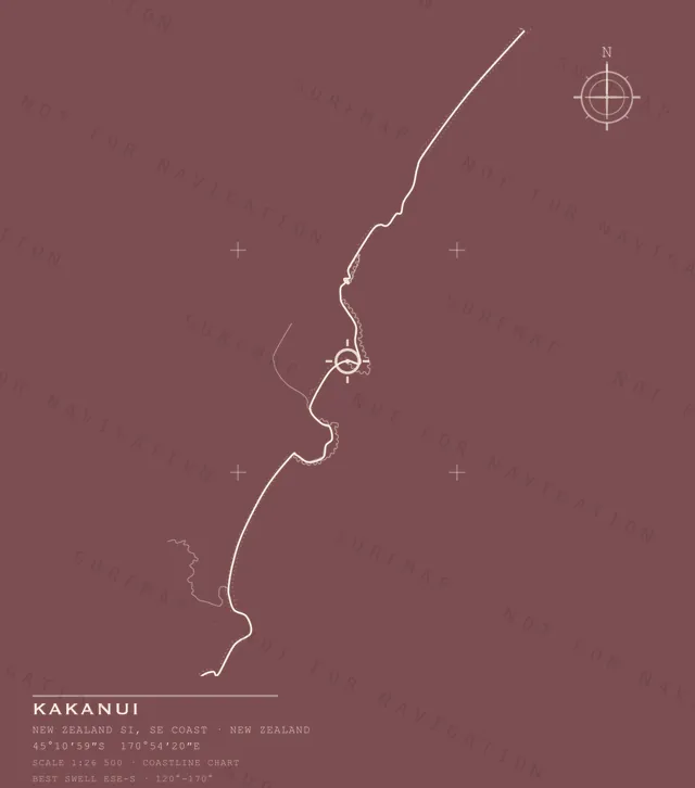 Kakanui chart, the full artwork printed on the back